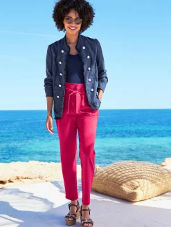 Linea Tesini Pantalons<Pantalon paperbag coupe carotte