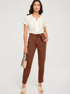 Linea Tesini Pantalons<Pantalon paperbag coupe carotte