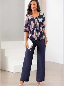 Pantalons<Pantalon plissé coupe large mode