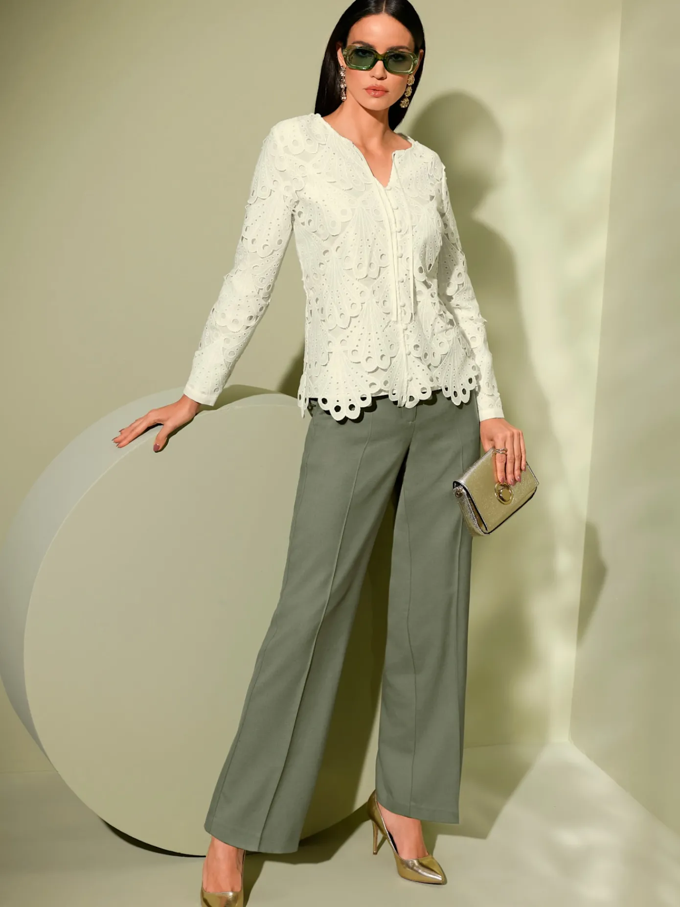 Creation L Pantalons<Pantalon plissé qualité chaude