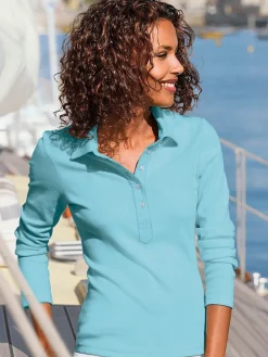 T-Shirts<Polo à manches longues pur coton