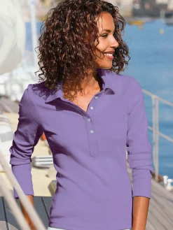 T-Shirts<Polo à manches longues pur coton