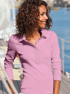 T-Shirts<Polo à manches longues pur coton