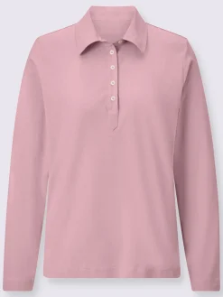 T-Shirts<Polo à manches longues pur coton