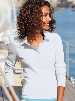 T-Shirts<Polo à manches longues pur coton