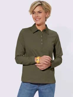 T-Shirts<Polo à manches longues pur coton