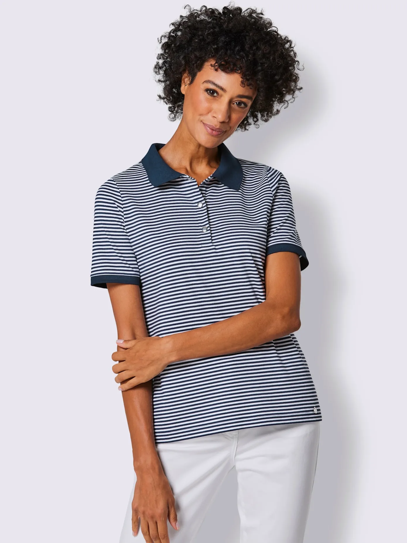 CREATION L PREMIUM T-Shirts<Polo mélange coton et lyocell de qualité