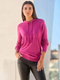 Rick Cardona Pulls<Pull à capuche inscription avec petites pierres brillantes fantaisie