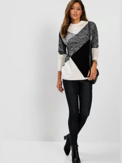 Pulls<Pull à col montant 50% coton