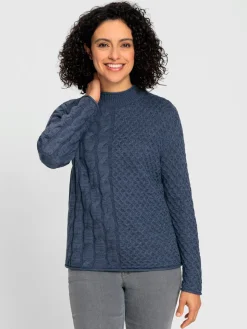 Pulls<Pull à col montant 60% coton