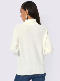 Creation L Pulls<Pull à col montant brillance soyeuse et mate