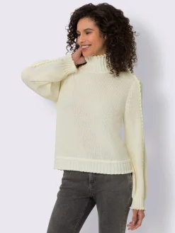 Linea Tesini Pulls<Pull à col montant finitions ondulées flatteuses