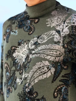 Linea Tesini Pulls<Pull à col montant imprimé floral