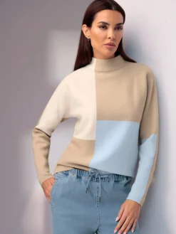 Rick Cardona Pulls<Pull à col montant motif color block tendance