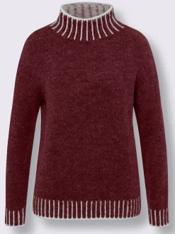 Linea Tesini Pulls<Pull à col montant rayures contrastées