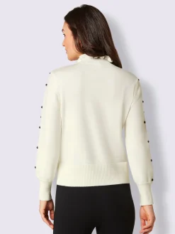 CREATION L PREMIUM Pulls<Pull à col montant superbe mélange de matières