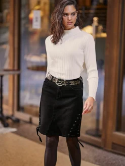 Mandarin Pulls<Pull à col montant tricot côtelé moderne