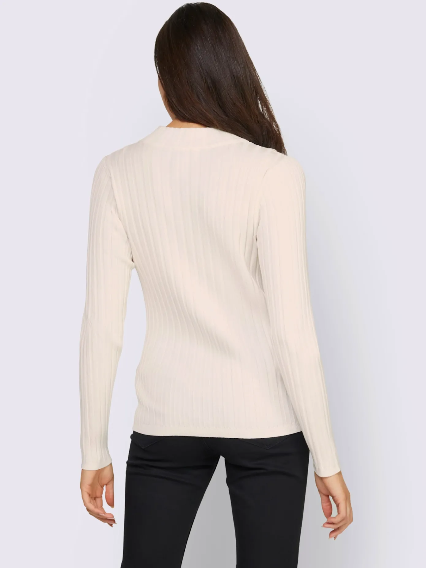 Mandarin Pulls<Pull à col montant tricot côtelé moderne