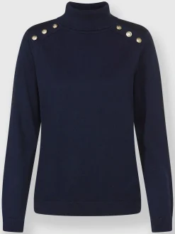 Ashley Brooke Pulls<Pull à col roulé beaux boutons fantaisie.