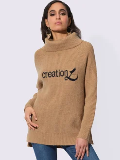 Creation L Pulls<Pull à col roulé empiècement jacquard