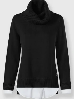 Rick Cardona Pulls<Pull à col roulé empiècement chemisier manches et ourlet