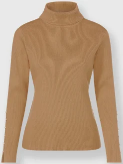 Ashley Brooke Pulls<Pull à col roulé fente et perles fantaisie sur la manche