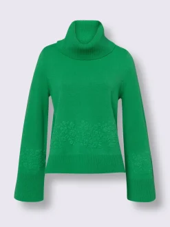 Linea Tesini Pulls<Pull à col roulé superbe broderie florale