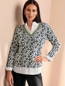 Rick Cardona Pulls<Pull 2 en 1 joli motif léopard