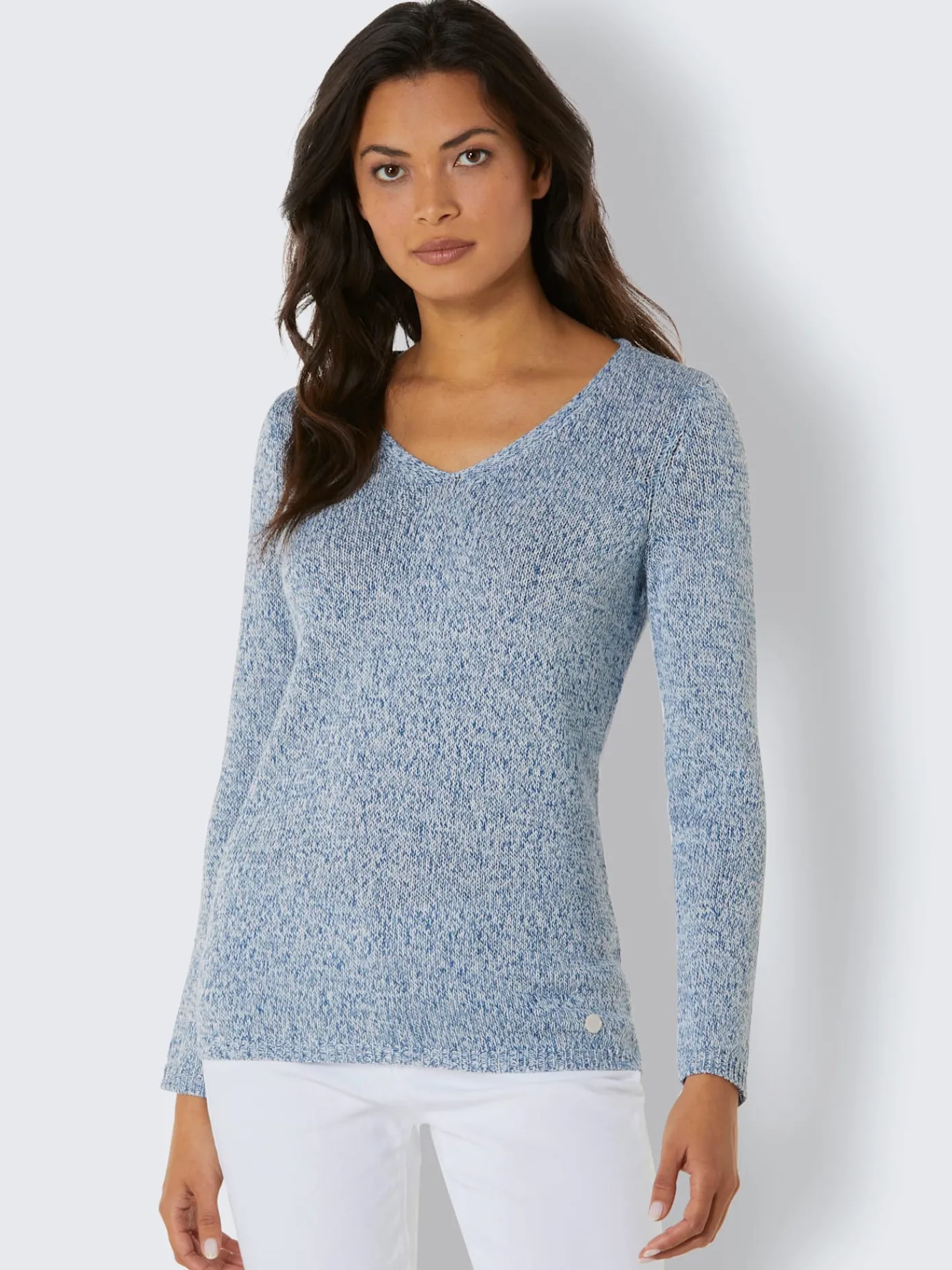 CREATION L PREMIUM Pulls<Pull à encolure en v 55% lin