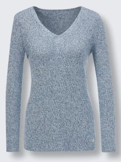 CREATION L PREMIUM Pulls<Pull à encolure en v 55% lin