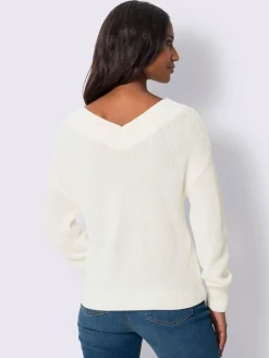 Mandarin Pulls<Pull à encolure en v encolure en v affinante