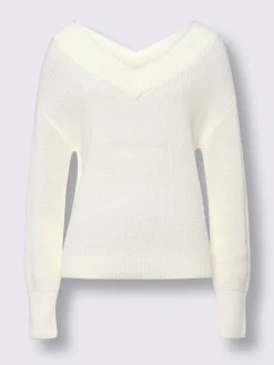 Mandarin Pulls<Pull à encolure en v encolure en v affinante