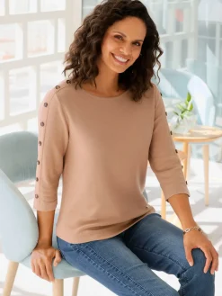 Collection L Pulls<Pull à manches 3/4 50% coton