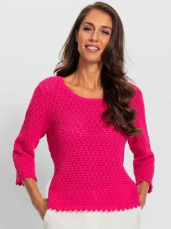 Ashley Brooke Pulls<Pull à manches 3/4 motif ajouré transparent discret