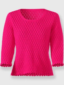 Ashley Brooke Pulls<Pull à manches 3/4 motif ajouré transparent discret