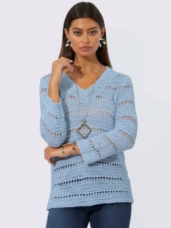 Creation L Pulls<Pull à manches 3/4 pull tendance en mélange de cotons doux