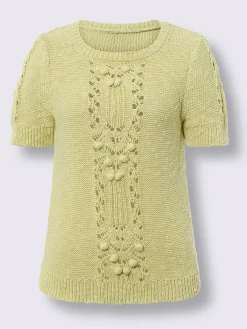 Linea Tesini Pulls<Pull à manches courtes mélange de motifs structurés/ajourés