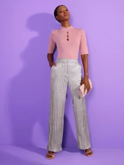 Creation L Pulls<Pull à manches courtes tricot soigné