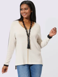 Pulls<Pull à manches longues avec viscose