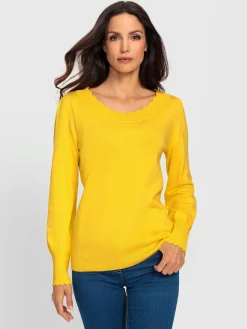 Ashley Brooke Pulls<Pull à manches longues bord ondulé élégant à l'encolure