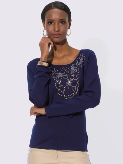 Creation L Pulls<Pull à manches longues chaîne décorative à l'encolure