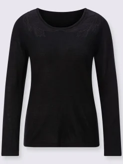 Creation L Pulls<Pull à manches longues empiècements maille décoratifs