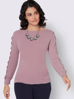 Creation L Pulls<Pull à manches longues fil moelleux à poils longs