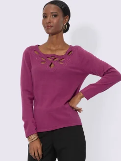 Creation L Pulls<Pull à manches longues jersey fin indéformable