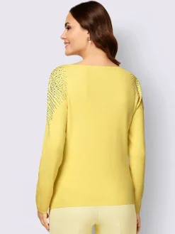 Creation L Pulls<Pull à manches longues jolies pierres brillantes fantaisie