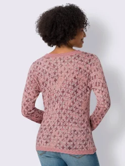 Linea Tesini Pulls<Pull à manches longues jolie bordure ajourée à l'encolure, à la finition des manches et à l'ourlet