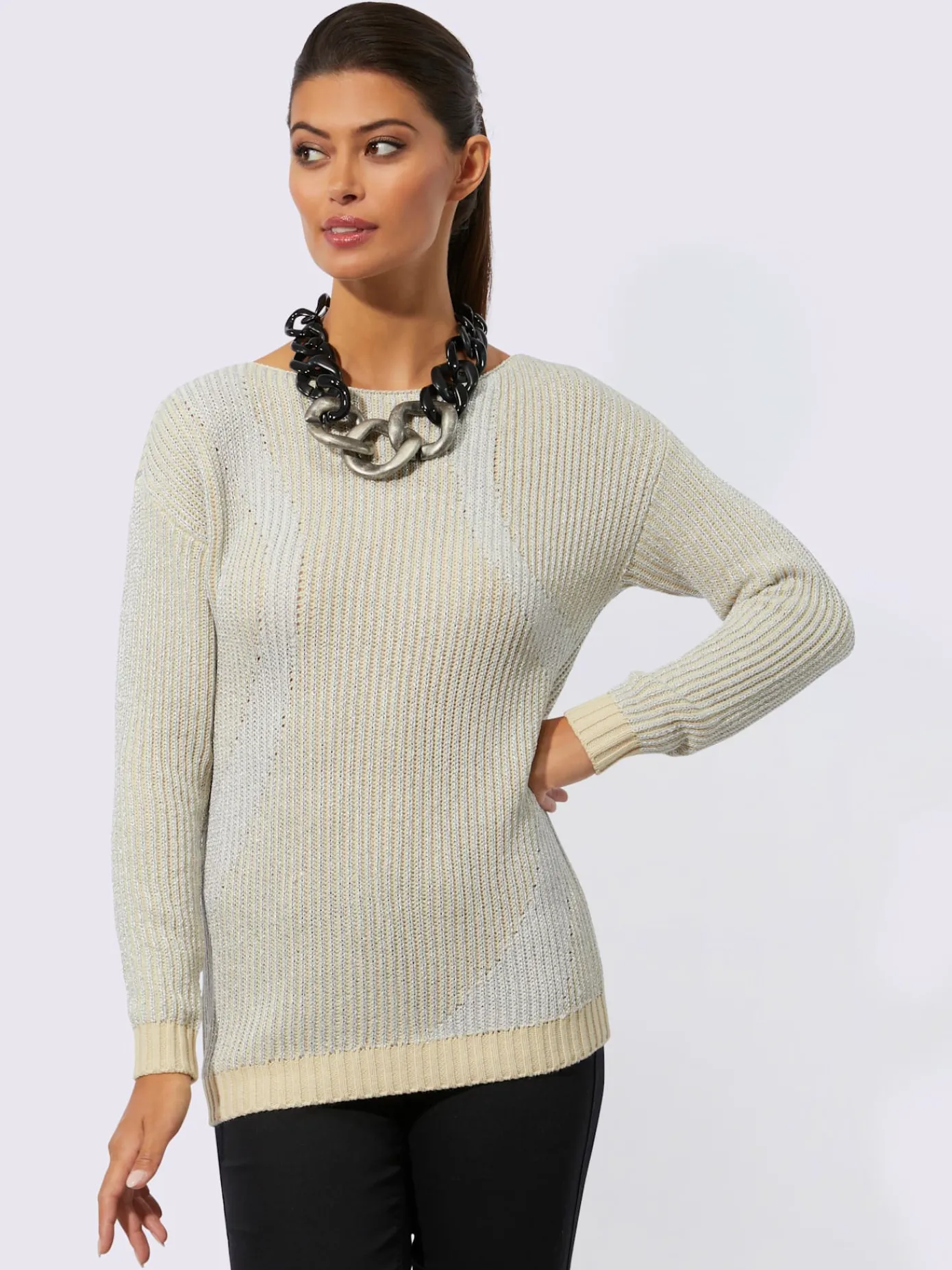 Creation L Pulls<Pull à manches longues mélange doux en coton