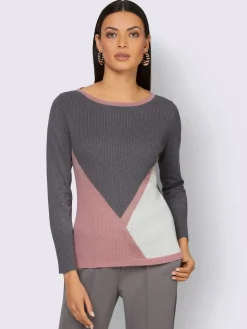 Creation L Pulls<Pull à manches longues motif intarsia