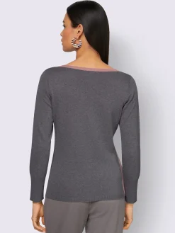 Creation L Pulls<Pull à manches longues motif intarsia