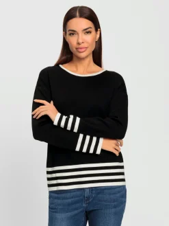 Rick Cardona Pulls<Pull à manches longues rayures contrastées